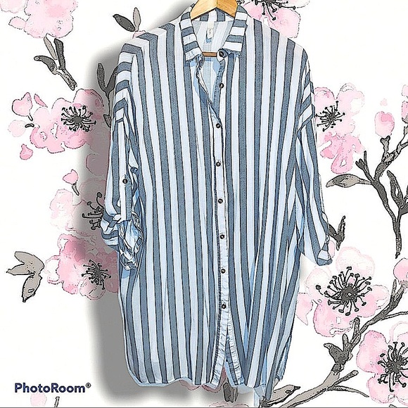 PRIMI Striped Full Button-Down Cardigan, S - Picture 1 of 15